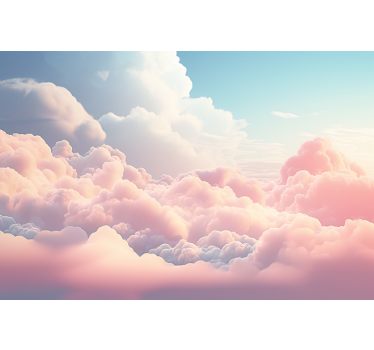 Fotomural infantiles paisaje de nubes rosadas - TenVinilo