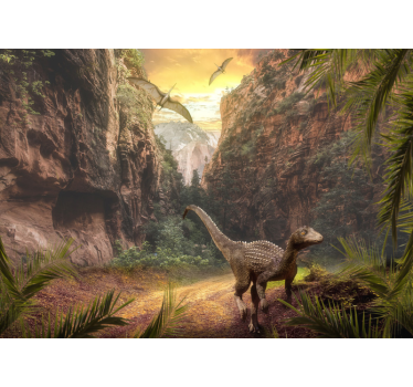 Mural infantil jurásico de dinosaurios - TenVinilo