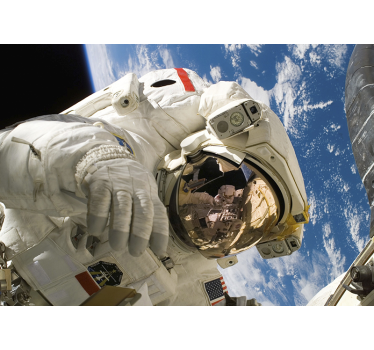 Mural de astronauta en el espacio - TenVinilo