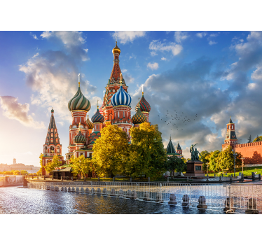 Fotomural ciudad catedral San Basilio y plaza roja - TenVinilo