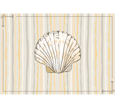 Papel mural vintage diseño floral de conchas - TenVinilo