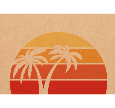 Papel mural paisajes silueta de palmera al atardecer - TenVinilo