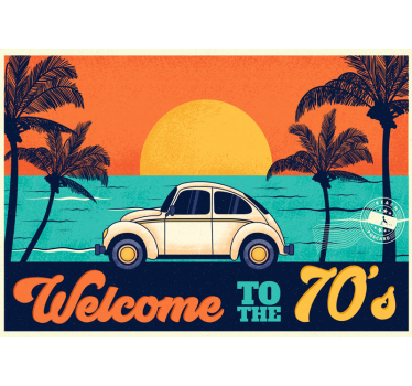 Fotomural vintage bienvenido a los 70 - TenVinilo