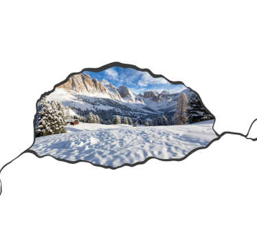 Papel mural montaña vista de cumbres nevadas - TenVinilo