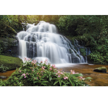 Fotomural cascada paisaje de agua exuberante - TenVinilo