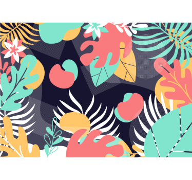 Papel mural naturaleza diseños de hojas tropicales - TenVinilo