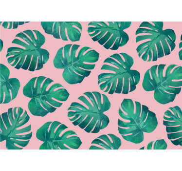Papel mural naturaleza estampado de hojas tropicales - TenVinilo