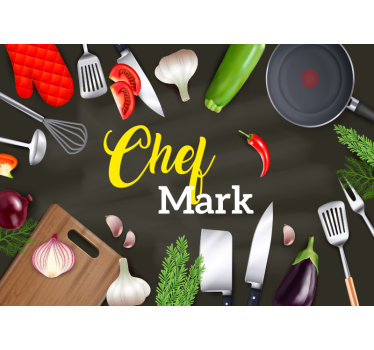 Papel mural comedor opción de personalización chef - TenVinilo