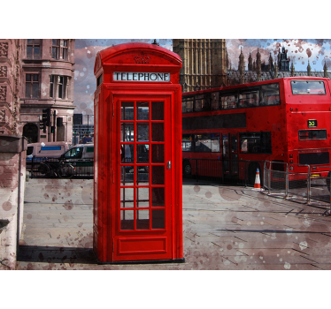 Fotomural Londres Cabina telefónica del autobús rojo - TenVinilo
