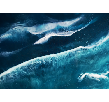 Mural de mar Vinilo pixerstick olas del mar en tonos de acuarela - TenVinilo