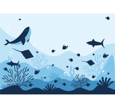Mural de mar Enjambre de peces en el mar - TenVinilo