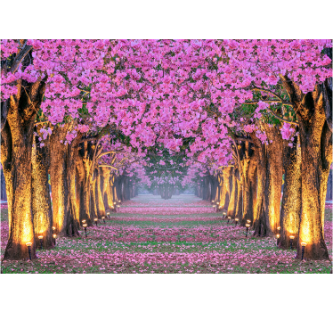 Foto mural 3d Pasillo florido - TenVinilo