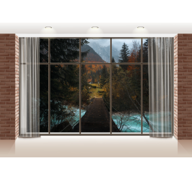 Fotomural árbol Ventana con vista al bosque - TenVinilo
