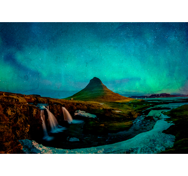 Papel mural paisajes vista de auroras boreales - TenVinilo