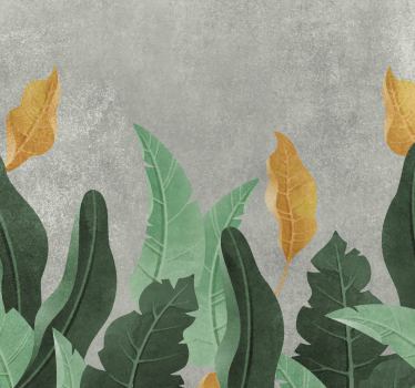Fotomural salón plantas sobre concreto - TenVinilo