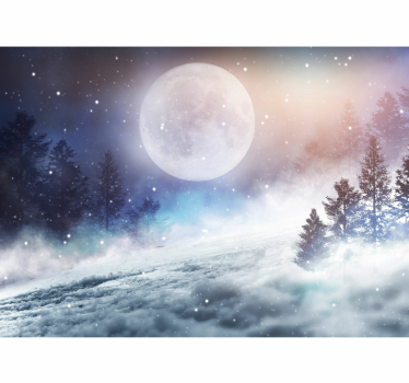 Fotomurales infantiles Bosque de fantasía con luna llena - TenVinilo