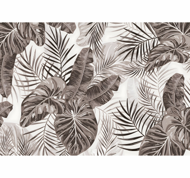 Papel mural naturaleza motivo de hojas tropicales - TenVinilo