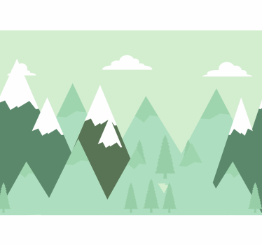 Papel mural montaña paisaje montañoso - TenVinilo
