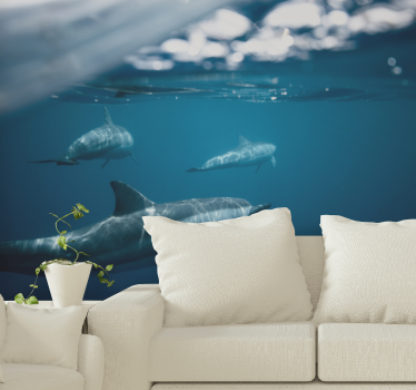 Foto mural 3d Delfines nadando - TenVinilo