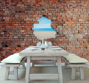 Foto mural 3d Explosión de ladrillo con foto personalizable - TenVinilo