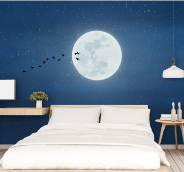 Foto mural 3d Luna llena y cielo - TenVinilo