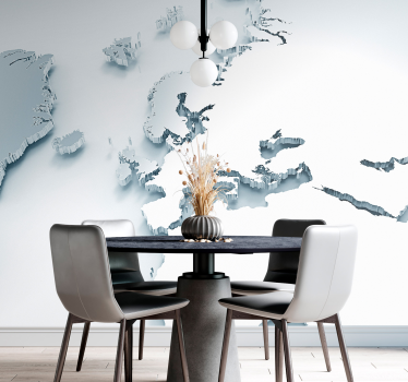 Foto mural 3d Mapa del mundo de efecto 3d - TenVinilo