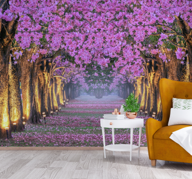 Foto mural 3d Pasillo florido - TenVinilo