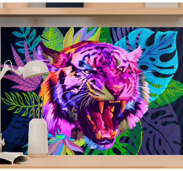 Foto mural 3d Tigre 3d en galaxia - TenVinilo