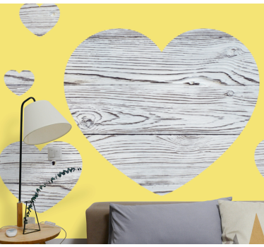 Fotomural amoroso Corazones de madera pantone - TenVinilo