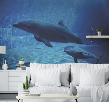 Fotomural animales delfines nadando - TenVinilo