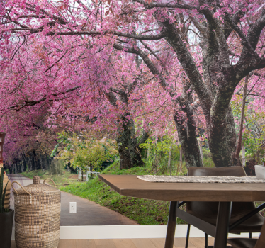Fotomural árbol Cerezos japoneses rosados - TenVinilo