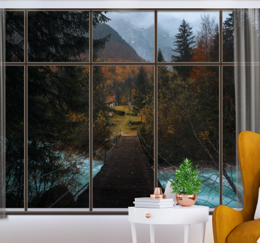 Fotomural árbol Ventana con vista al bosque - TenVinilo