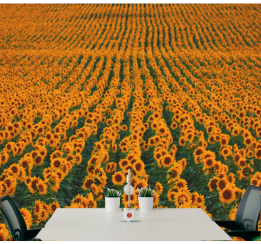 Fotomural de flores Campo de girasol largo - TenVinilo