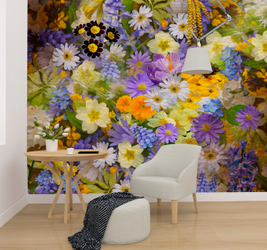 Fotomural de flores mural de pared de flores de primavera - TenVinilo