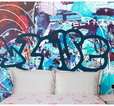Fotomural de letras Graffiti urbano con texto - TenVinilo