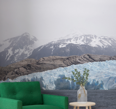 Fotomural de naturaleza glaciar entre niebla - TenVinilo