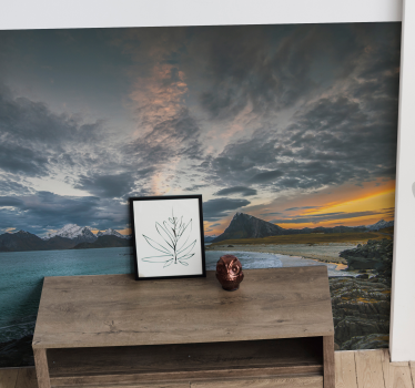 Fotomural de naturaleza Noruega paisaje nublado - TenVinilo