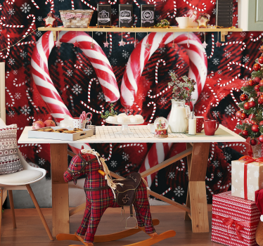 Fotomural de navidad para salón con dulces - TenVinilo