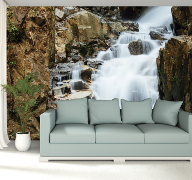 Mural paisaje natural con cascadas - TenVinilo