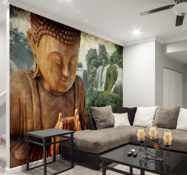 Papel pintado paisaje zen con buda - TenVinilo