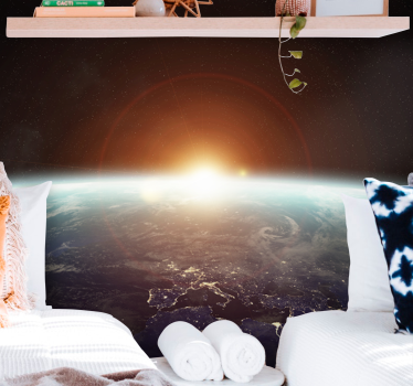 Fotomural galaxia Hermoso diseño de lugar de tierra dorada - TenVinilo