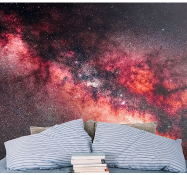 Fotomural galaxia Imagen espacial en rojo - TenVinilo