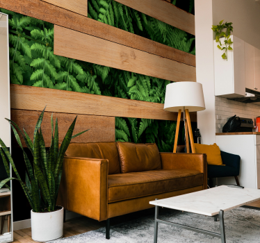Fotomural madera pared vegetal - TenVinilo