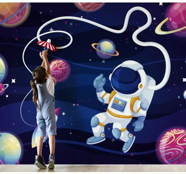 Fotomural infantil astronauta en el espacio - TenVinilo