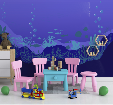 Mural infantil bajo del mar - TenVinilo