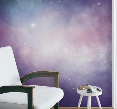 Fotomural paisaje Escena de galaxia rosa y morada - TenVinilo