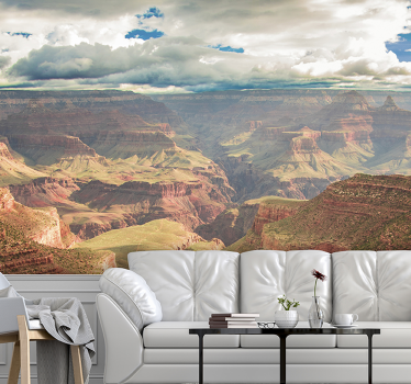Papel mural paisaje Gran Cañón con nubes - TenVinilo