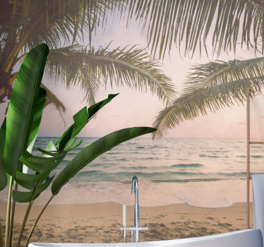 Fotomural para baño Idílico paisaje de playa - TenVinilo