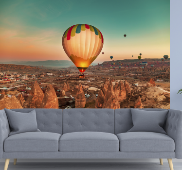 Mural de pared desierto de globo de aire  - TenVinilo