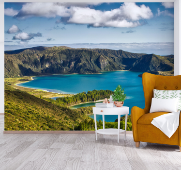 Mural pared de paisaje con lago - TenVinilo